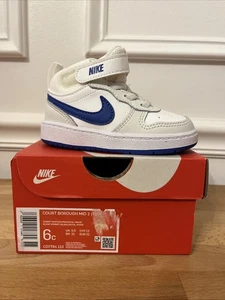 Nike Court Borough Mid 2 (TDV) Schuhe Kleinkind Größe 6C Summit weiß/hyper royal - Bild 1 von 8