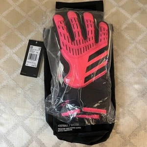 Adidas Adult Unisex Match Fingersave Predator Pink Black Goalkeeper Gloves Sz 12 - Picture 1 of 7