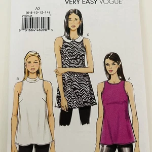 Very Easy Vogue Sewing Pattern V9109 Misses Pullover Blouse Top 6-14 UNCUT - Picture 1 of 5