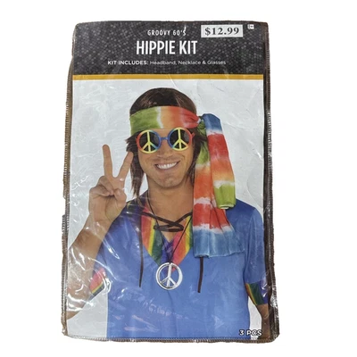Groovy 60’s Hippie Kit Halloween Disfraz Vestir Juegos con disfraces 3 Piezas Foto 1 de 2