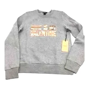 Felpa pullover alogena donna grigio medio grafica San Valentino nuova con etichetta - Foto 1 di 15