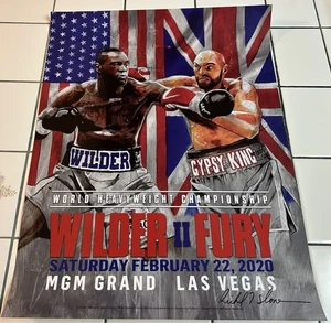 Poster boxe DEONTAY WILDER vs TYSON FURY II 18x24” RICHARD SLONE 2020 - Foto 1 di 6