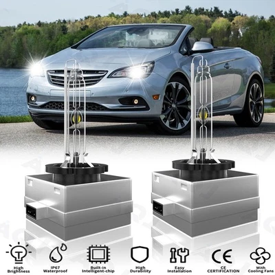 For Buick Cascada 2016-2019 6000K Xenon HID Headlight Bulbs High / Low Beam - Image 1 of 4