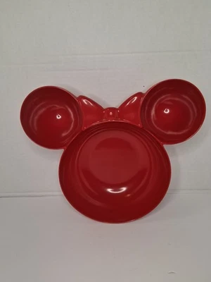 Minnie Mouse Head w/ Ears Chip Dip Serving Bowl Red Zak! Melamine Disney - Image 1 of 4