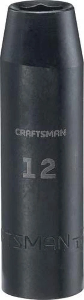 Craftsman Deep Impact Socket, Metric, 1/2-Inch Drive, 12mm, 6 Point, CMMT16073 - Image 1 of 1