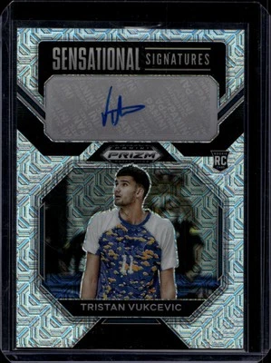 2023 Prizm Draft Tristan Vukcevic Sensational Signatures Mojo #/25 - Image 1 of 2