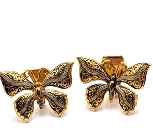 Beautiful Damascene Butterfly Clip On Earrings - Picture 1 of 7