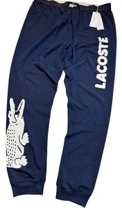 Lacoste Men's LARGE Crocodile Print Stretch Cotton Pajama Pants Navy NWT $89 - Picture 1 of 8
