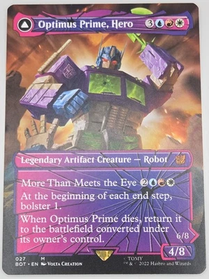 Optimus Prime, Hero (BOT#27) Borderless/Shattered Glass NM - Magic the Gathering - Image 1 of 2