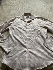 Camisa con botones Tasso Elba para hombre a cuadros manga larga marrón talla L 16 34/35 - Imagen 1 de 10