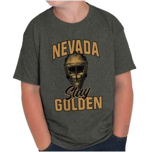 State of Nevada Stay Golden Hockey Youth Crewneck T Shirts Boy or Girl - Picture 1 of 2