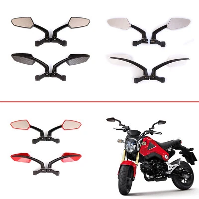 Espejos retrovisores laterales para motocicleta de 10 mm y 8 mm para Honda Grom Kawasaki Suzuki Yamaha Foto 1 de 4