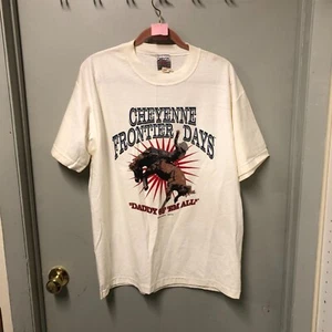 Bareback Bronc Cheyenne Frontier Days Daddy Of 'Em All T-Shirt L - Picture 1 of 7
