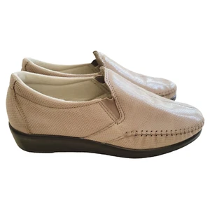 SAS Women's Dream Loafer Slip On **Size 8WW** Mushroom Snake Leather Beige Shoes - Picture 1 of 5