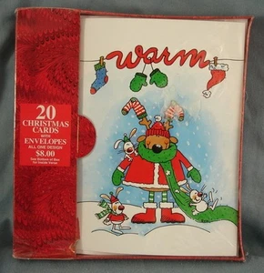 20 Christmas Cards Warm Reindeer & Friends Boxed Envelopes - Picture 1 of 2