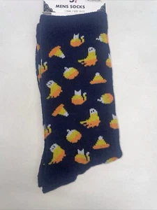 Halloween Socks Men’s Size 10-13 Corn Candy Pattern - Picture 1 of 3