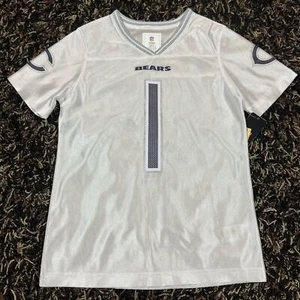 NFL Team Apparel Justin Fields Girls Jersey L 10-12 White Chicago Bears Glitter - Picture 1 of 5