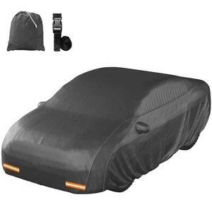 Mockins 175"x 70"x 60" Heavy Duty Thick Black 250G PVC All Weather Car Cover - Picture 1 of 9
