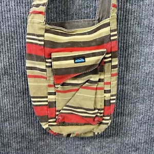 Kavu Canvas Sling Bag Cross Body Reversible Striped Brown - Picture 1 of 13