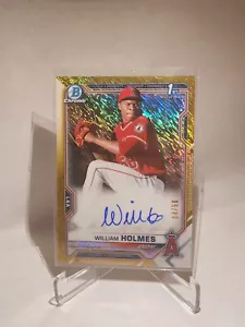 2021 Bowman Chrome William Holmes /50 Gold Shimmer Refractor Auto Autograph - Picture 1 of 2