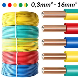 0,3/0,5/0,75 - 16mm² RV Einadriges Isoliert Kupfer PVC Flexibler Draht und Kabel - Picture 1 of 11