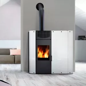Stufa Ibrida Legna/Pellet DEMY EDILKAMIN - VETRO 10 KW bianca - Foto 1 di 2