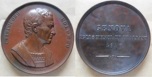 Medaglia 8° congresso scienziati italiani a Genova 1846 Cristoforo Colombo 1846 - Picture 1 of 1