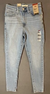 Levis 721 High Rise Skinny Jeans Light Blue Wash Stretch Denim Women's 28x28 NWT - Picture 1 of 14
