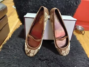 Nib Coach Womens Shoe Ballet Slipper Jessie Patcgwork Brown 8.5 M - Picture 1 of 4