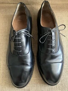 Heinrich Dinkelacker Black Leather Cap Toe Oxford Shoes Size UK 9 || US 10 - Picture 1 of 11