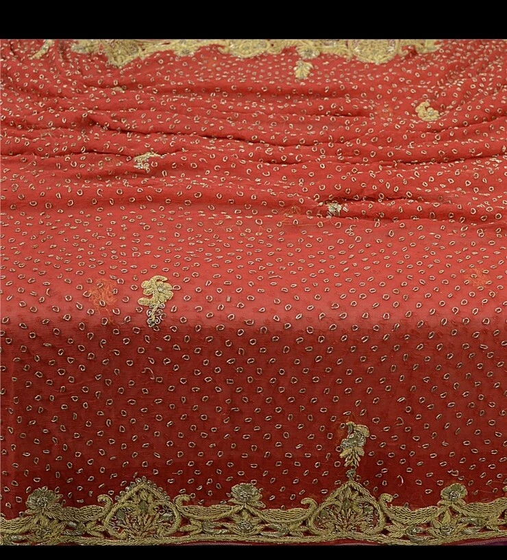 Women Indian Traditional Embroidered Chiffon Dupatta Fancy Stole Scarf Partywear Foto 1 de 4