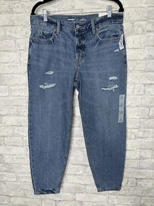 Old Navy Jeans Size 6 High-Rise Slouchy Taper Ankle Button-Fly Medium Wash NWT - Picture 1 of 19