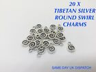 20 X Tibetan Metal “swirly” Round Charms  Bracelet Anklet  Jewellery Making