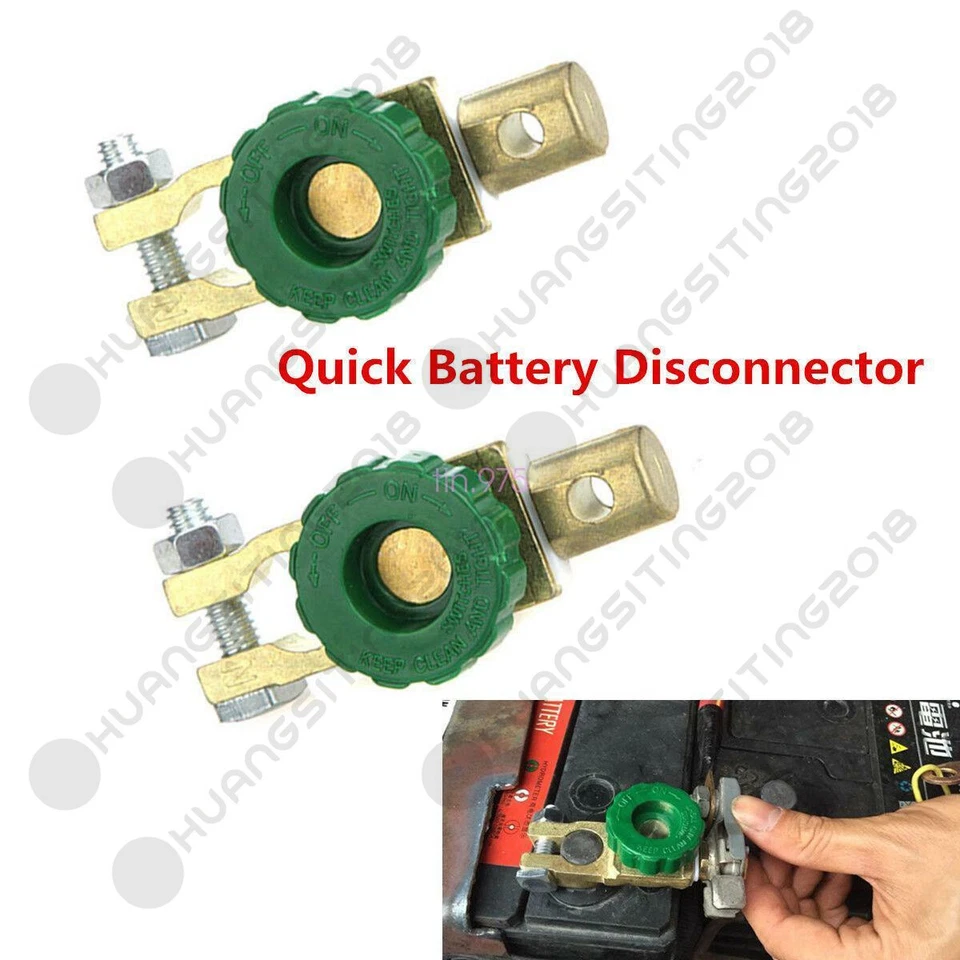 2Pcs Car Battery Link Terminal Quick Cut-off Disconnect Master Kill Shut Switch Foto 1 de 4