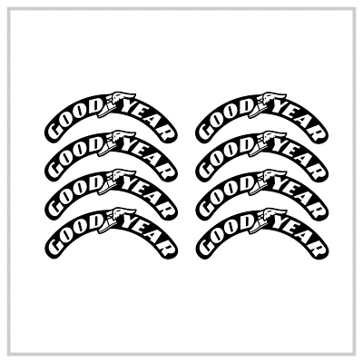 8x Reifenbeschriftung GOODYEAR passend für LEGO Reifen Wheel 50x22 zb. Set 10330 - Bild 1 von 3
