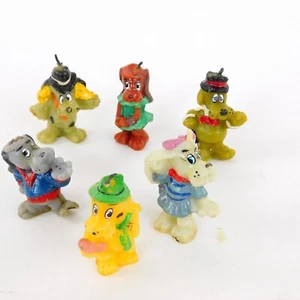 Vintage Miniature Wax Dog Birthday Party Cake Topper Candles Set Of 6 Rare - Picture 1 of 5