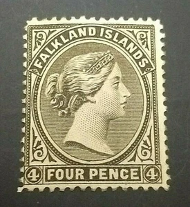 KAPPYSSTAMPS FALKLAND ISLANDS #2 PAPER MAKER'S WATERMARK MINT HINGED GS0812 - Picture 1 of 3