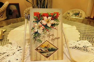 Antique Embossed Christmas Post Card Oakland 1909 Blosssoms International publis - Picture 1 of 2