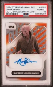 2024 Star Wars High Tek Supreme Leader Snoke /25 Orange Autograph Andy Serkis - Picture 1 of 2