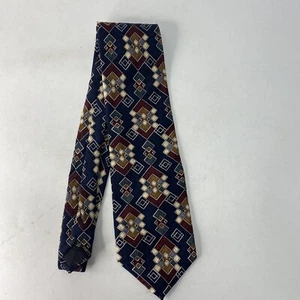 Anthony Richards Herrenkrawatte blau geometrisch Seide hergestellt in den USA Vatertag - Bild 1 von 5