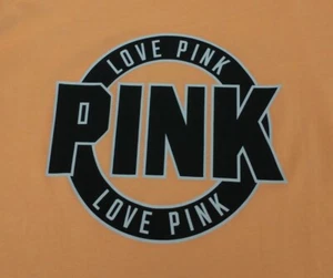 Victoria Secret Pink T-Shirt Womens Size Small Orange Big Logo - Picture 1 of 6