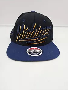 VTG University of Michigan Wolverine Script Spellout Snapback Hat NEW NWT Zephyr - Picture 1 of 5
