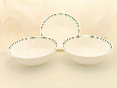3 cuencos de cereal sopa verde Corelle Rosemarie/café dos anillos verdes 6 1/4" Foto 1 de 4