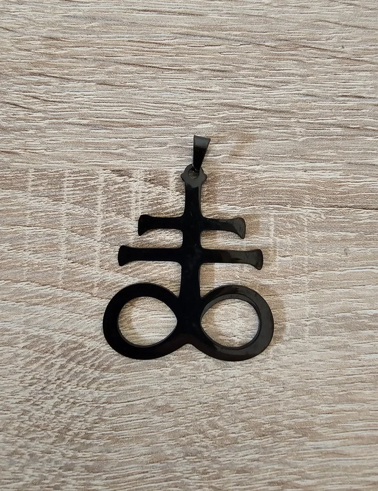 Anhänger Leviathan Kreuz Schwarz Edelstahl Baphomet Okkult Goth Punk Schmuck  - Bild 1 von 1
