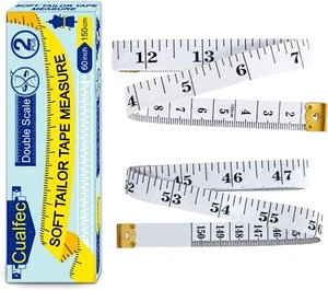 2 x Cualfec Double Scale Soft Tailor Maßband 60 Zoll/150 cm - Bild 1 von 1