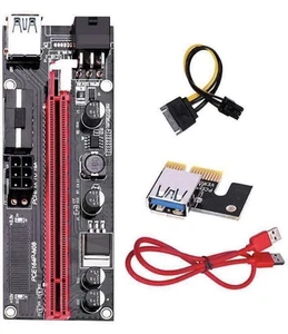 PCI-E 1x A 16x Express Riser Scheda Adattatore USB 3.0 SATA 15Pin 6Pin - Foto 1 di 4