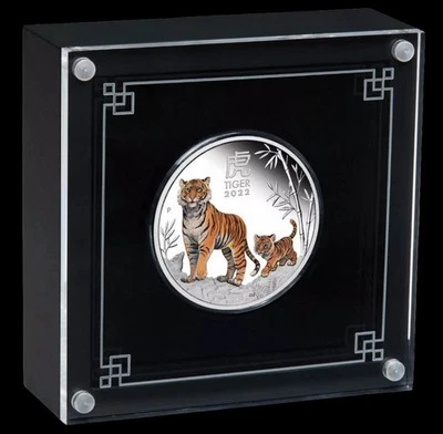 2022 PerthMint Lunar Series III Year of the Tiger 1/2 oz Silver Color Proof Coin - image 1 of 4