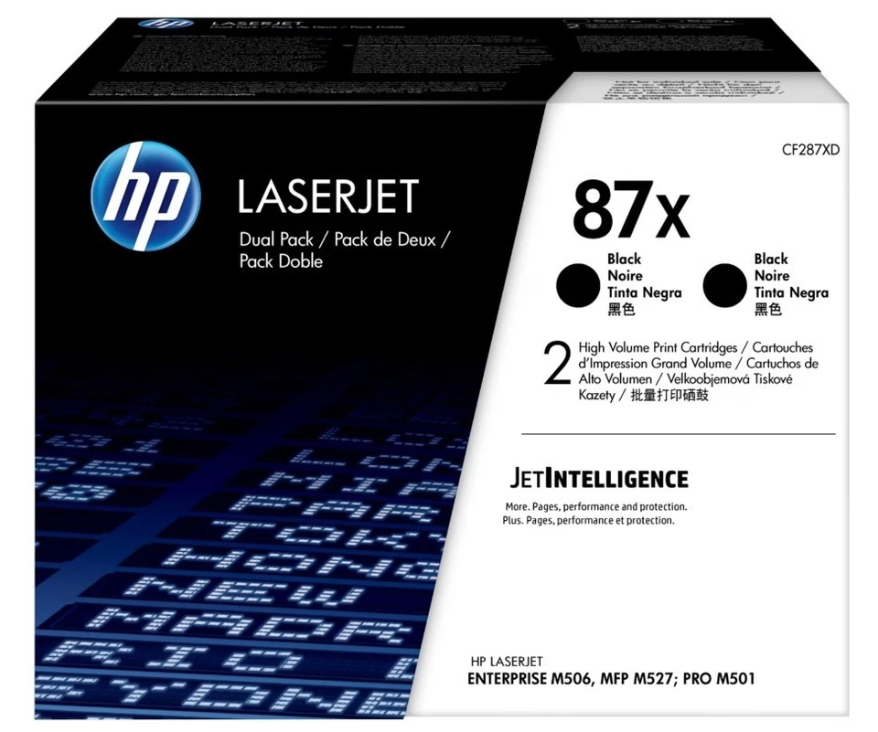 HP CF287XD Black Toner (87X Dual Pack) Brand New M506dn M506x MFP M527dn MFP M52 - Image 1 of 3