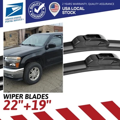 Windshield Wiper Blades For 2004-2011 Chevrolet Colorado OEM Quality 22"+ 19" - Image 1 of 4