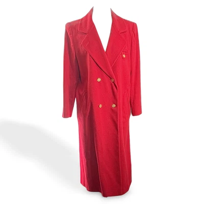 ❤️Vintage Feminino J. G. Gancho Pequeno Tamanho G/XL Lã Merino Vermelha Cereja - Imagem 1 de 4